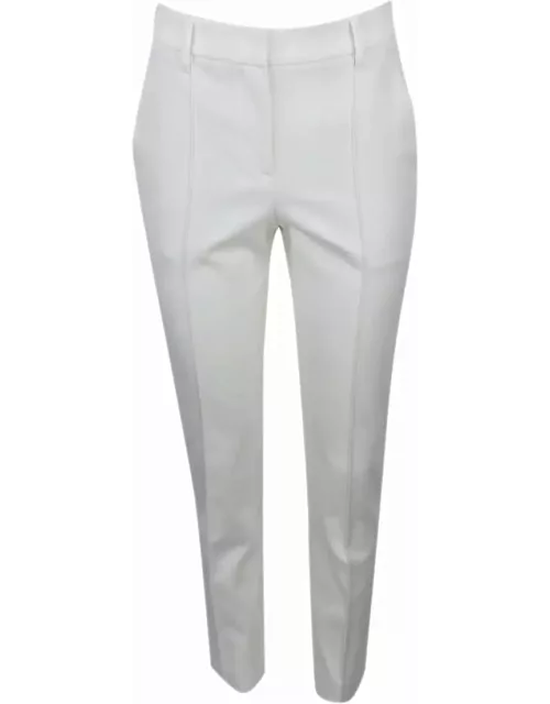 Brunello Cucinelli Stretch Cotton Drill Trousers With Jewel On The Back Loop
