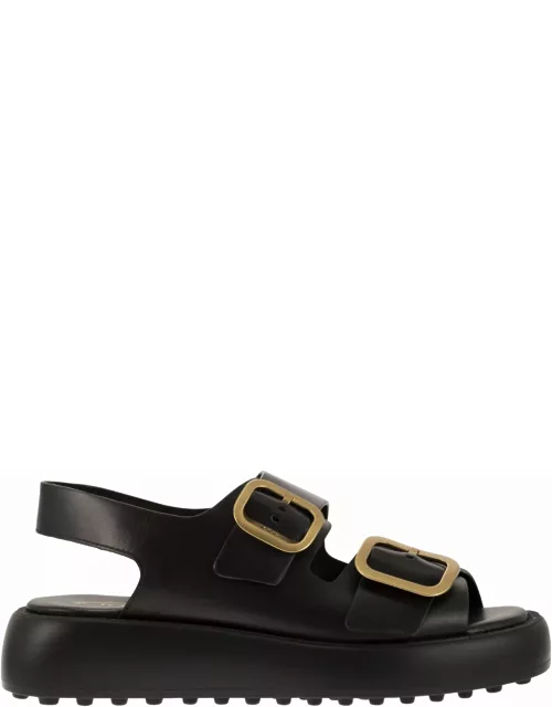 Tod's Leather Sandal With Buckle