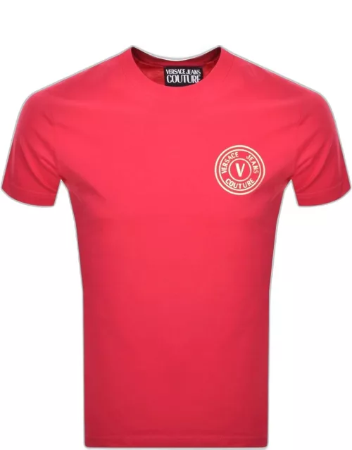 Versace Jeans Couture Slim Fit Logo T Shirt Pink
