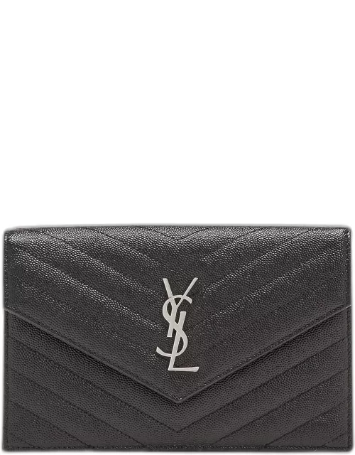 Small YSL Envelope Leather Wallet on Chain