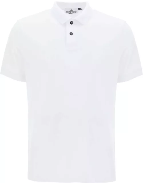 STONE ISLAND slim fit polo shirt with logo patch