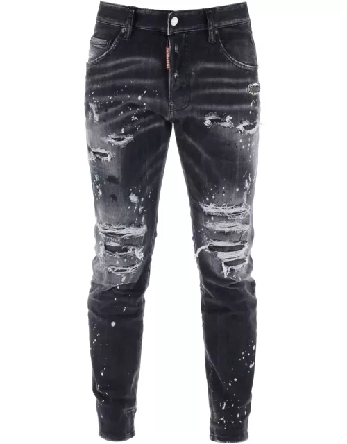 DSQUARED2 Skater jeans in Black Diamond & Studs Wash