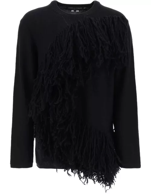 COMME DES GARCONS HOMME PLUS wool sweater with fringe