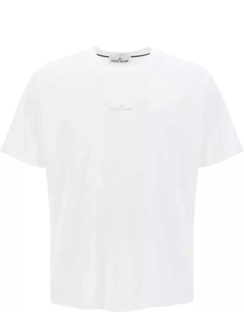 STONE ISLAND t-shirt with lived-in effect print