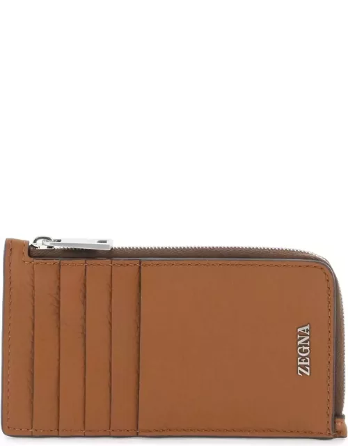 ZEGNA grained leather 10cc card holder