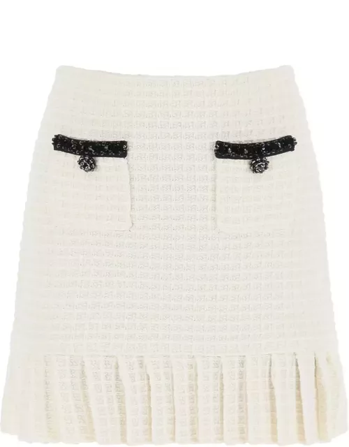 SELF PORTRAIT knitted mini skirt with sequin
