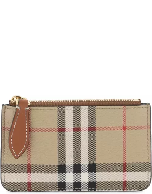 BURBERRY check coin purse with chain strap