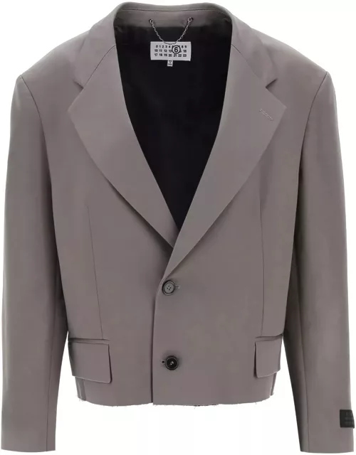MM6 MAISON MARGIELA Cropped blazer with cut-off he