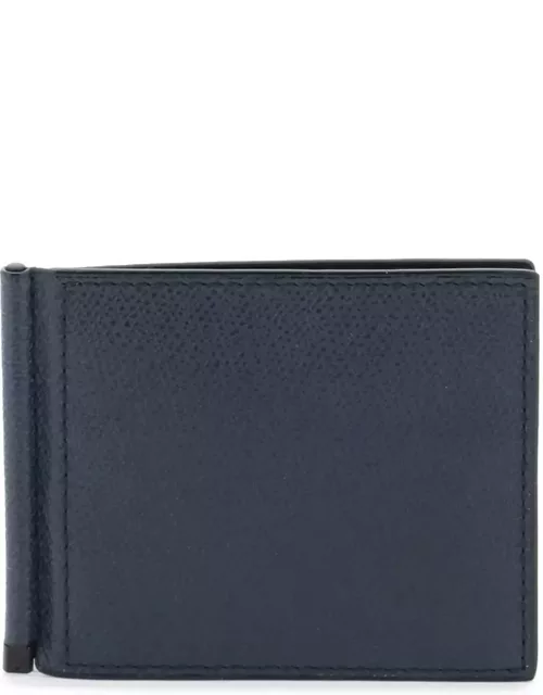 VALEXTRA leather bifold money clip wallet