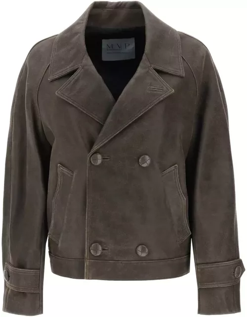 MVP WARDROBE Solferino jacket in vintage-effect leather