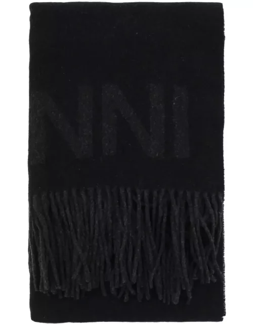 GANNI logo lettering scarf
