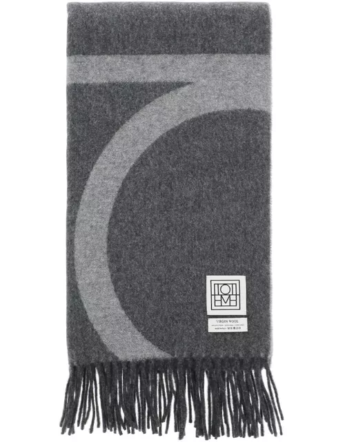 TOTEME monogram jacquard wool scarf