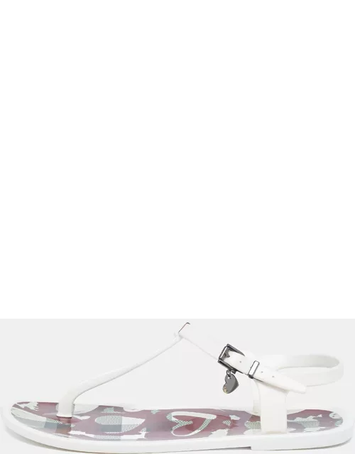 Burberry White Jelly Thong Sandal