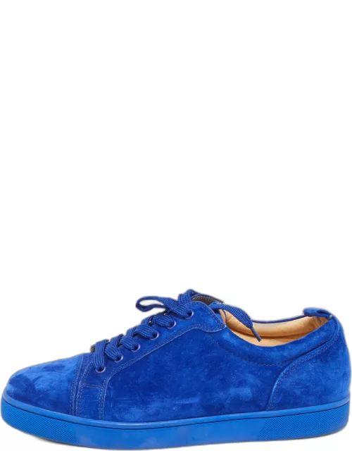 Christian Louboutin Blue Suede Leather Low Top Sneaker