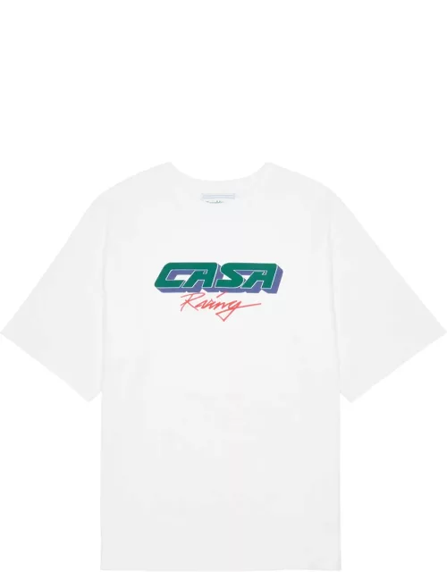 Casablanca Casa Racing Logo Cotton T-shirt - White