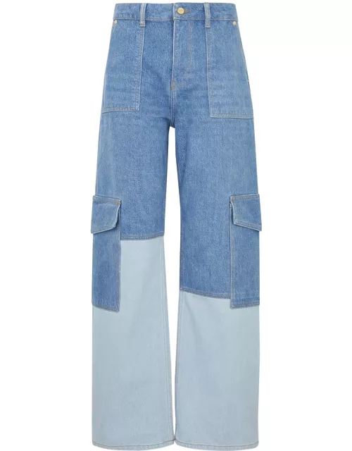 Ganni Angi Panelled Wide-leg Jeans - Denim - 28 (W28 / UK10 / S)