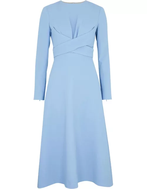 Emilia Wickstead Elta Wrap-effect Midi Dress - Blue - 10 (UK10 / S)
