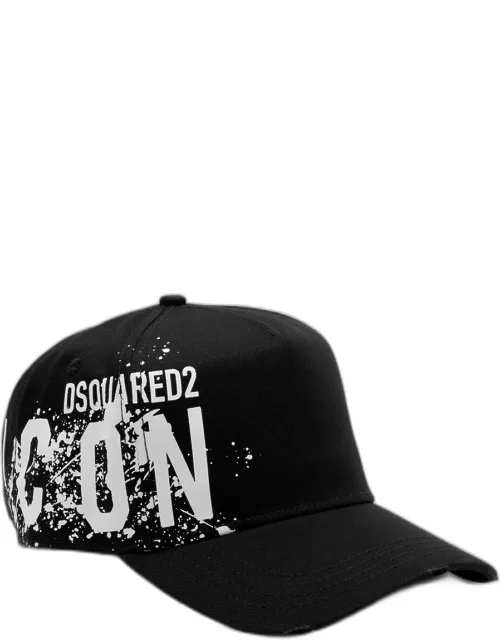 DSQUARED2 Icon Logo-print Cotton cap - Black
