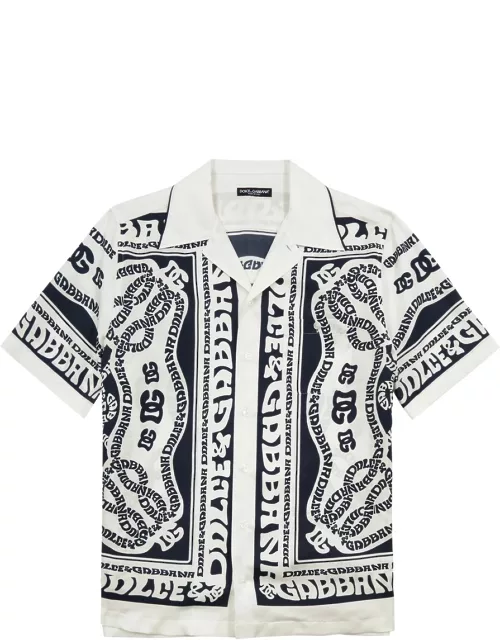 Dolce & Gabbana Printed Silk-satin Shirt - White And Black - 38 (IT48 / M)