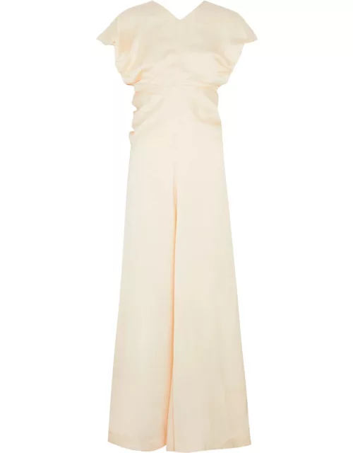 Jil Sander Puff-sleeve Satin Maxi Dress - Ivory - 34 (UK6 / XS)