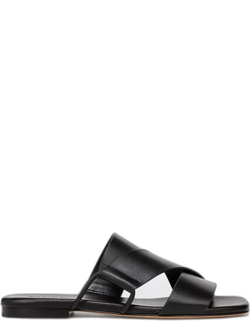 Dylan Asymmetrical Leather Flat Sandal