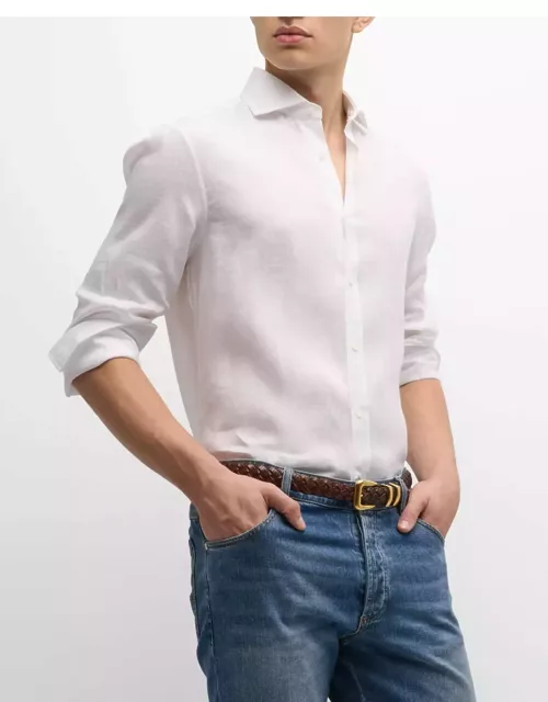 Men's Cotton Jacquard Button-Down Shirt