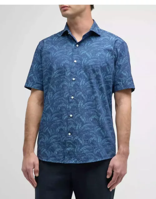 Men's Marius Cotton Tropical-Print Short-Sleeve Shirt