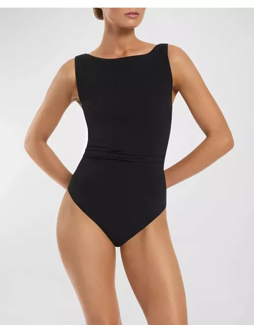 Boat-Neck One-Piece Swimsuit