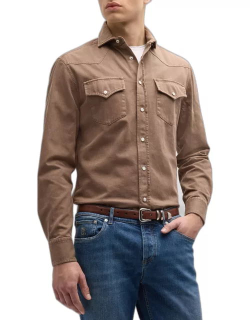 Men's Cotton Snap-Front Western Shirt