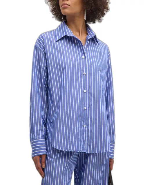 Striped Poplin Long-Sleeve Shirt