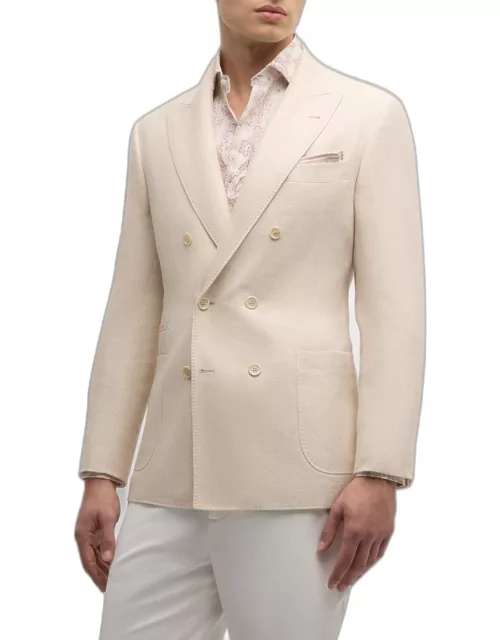 Men's Linen, Wool and Silk Double-Breasted Sport Coat