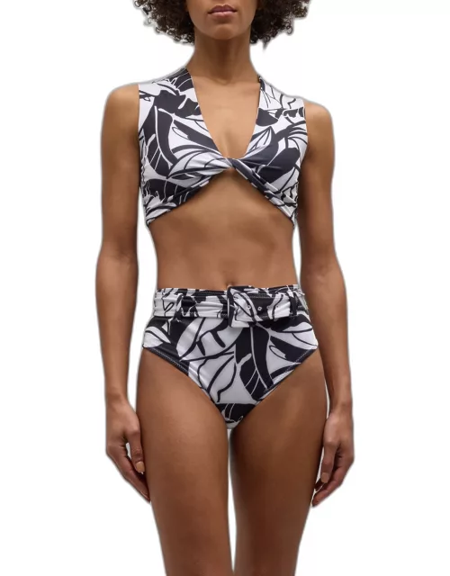 Palm Printed Oliwia Bikini Top