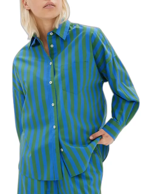 Chiara Cotton Stripe Button-Front Shirt
