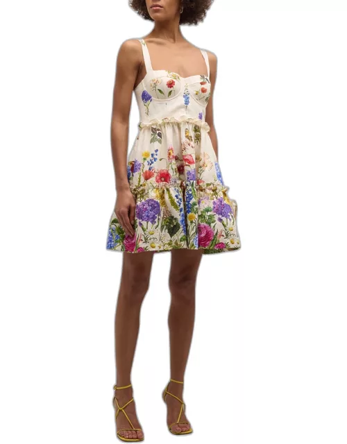 Audrey Floral-Print Poplin Fit & Flare Mini Dres