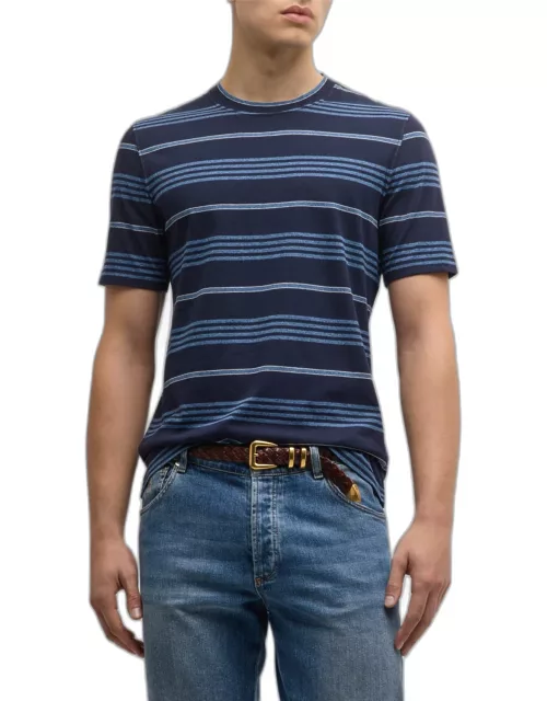 Men's Cotton Stripe Crewneck T-Shirt