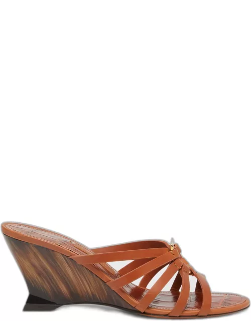 Anemone Strappy Leather Wedge Sandal