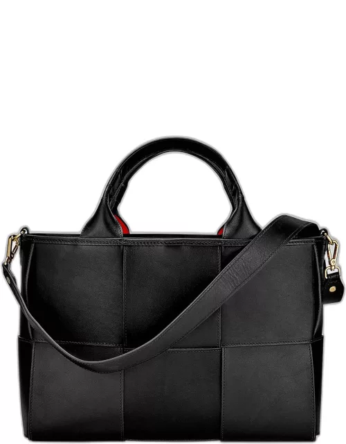 Sylvie Woven Leather Satchel Bag