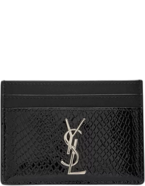 YSL Python-Embossed Leather Card Holder
