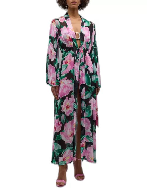 Winter Floral Betty Maxi Dress Coverup