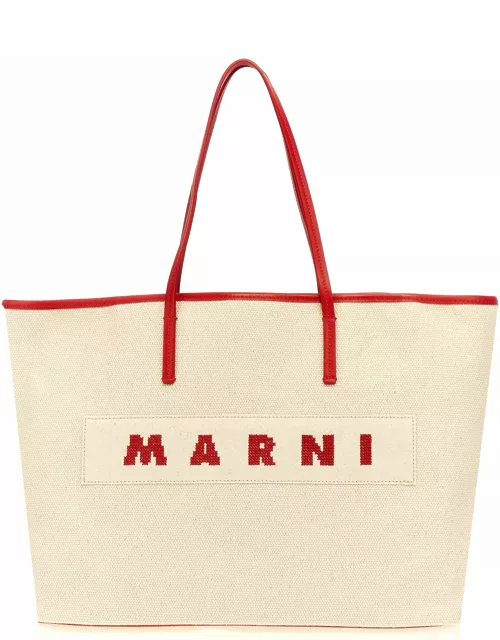 Marni Logo Canvas Shopping Bag