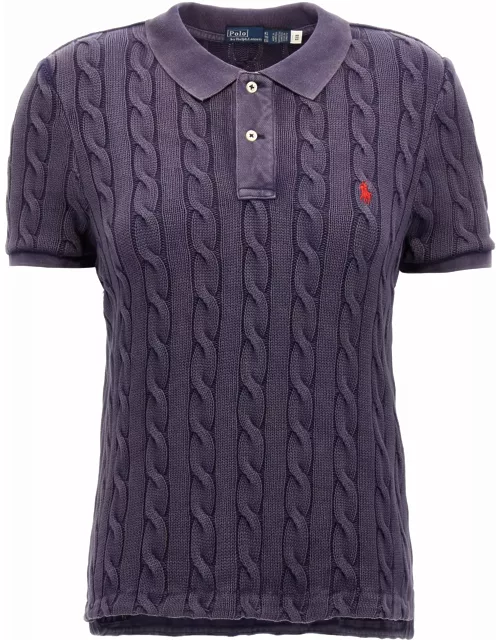 Polo Ralph Lauren Logo Embroidery Braided Polo Shirt
