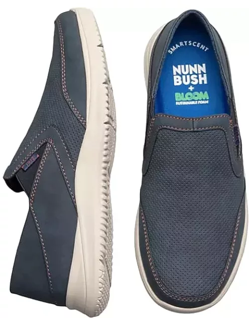 Nunn Bush Men's Conway EZ Moc Toe Slip On Shoes Navy
