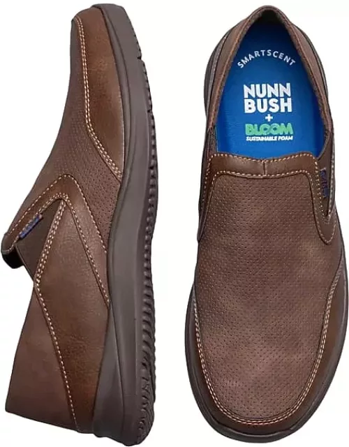 Nunn Bush Men's Conway EZ Moc Toe Slip On Shoes Brown