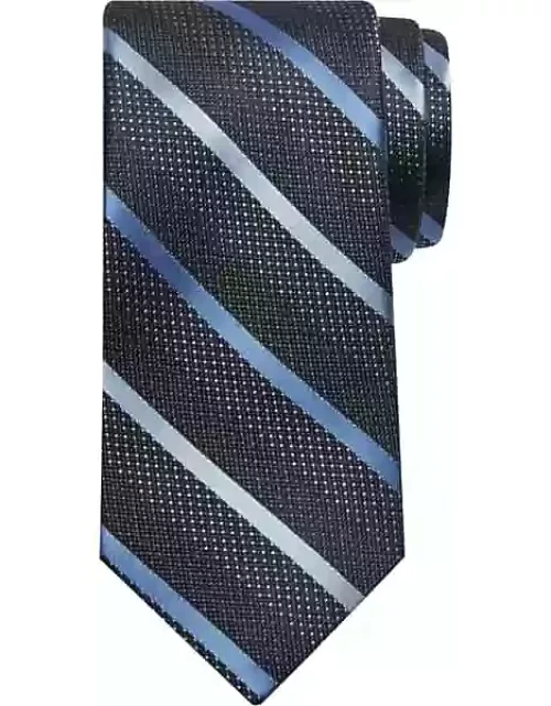 Joseph Abboud Big & Tall Men's Textured Stripe Tie Black