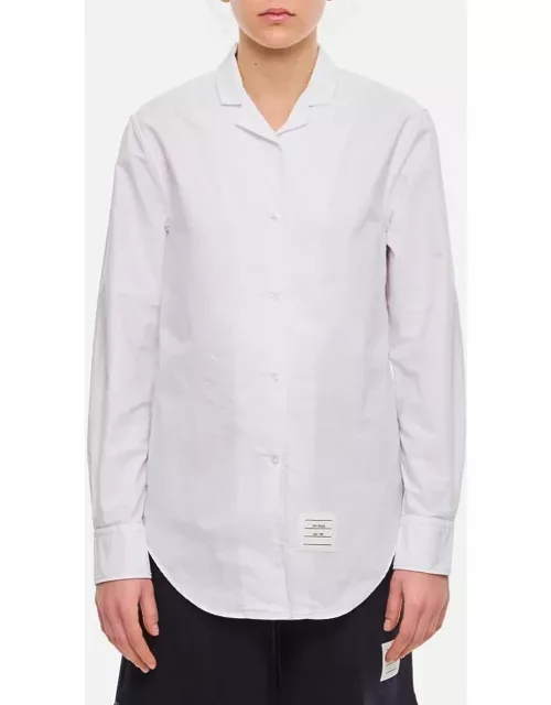 Thom Browne Lapel Collar Cotton Shirt White