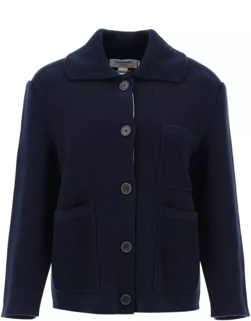 THOM BROWNE cotton-cashmere knit jacket