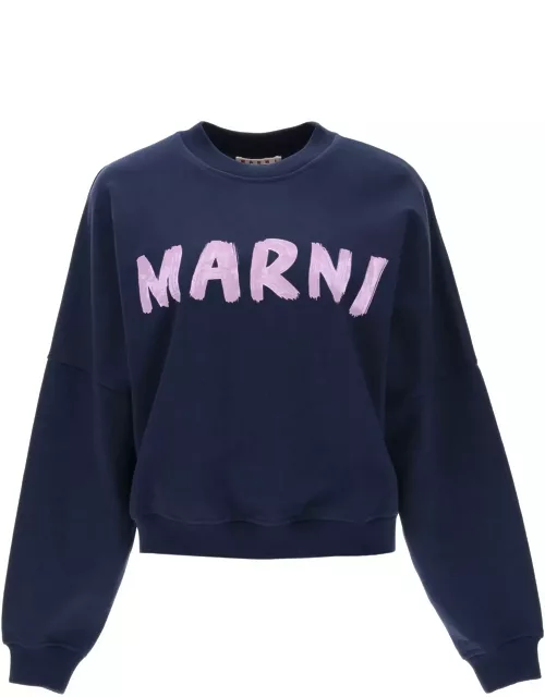 MARNI logo print boxy sweatshirt