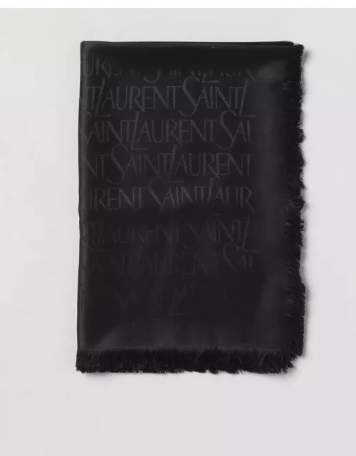 Saint Laurent scarf in silk and wool with jacquard logo
