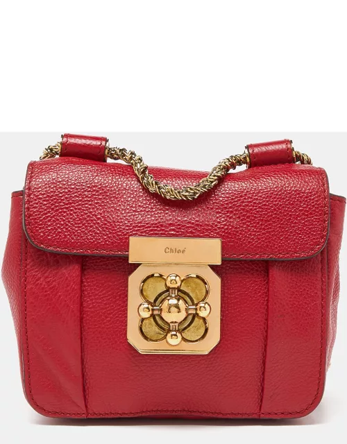 Chloe Red Leather Mini Elsie Crossbody Bag