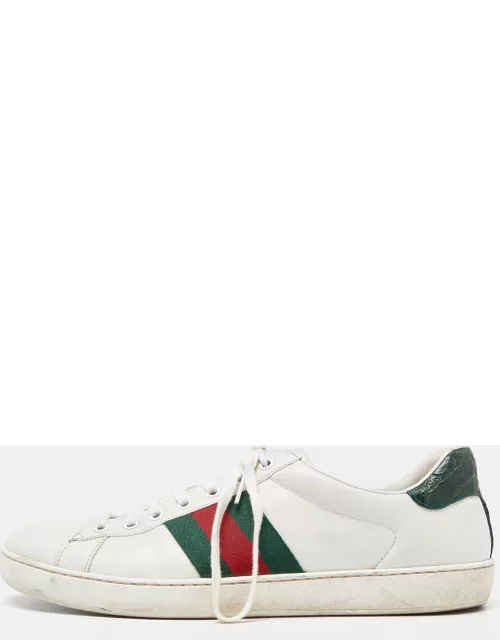 Gucci White Leather Ace Low Top Sneaker